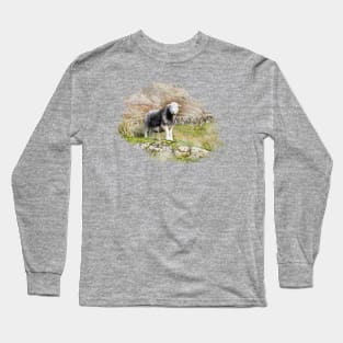 Herdwick Sheep Watercolour Photo Long Sleeve T-Shirt